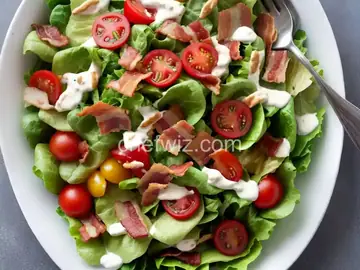 Bacon, Lettuce, and Cherry Tomato Salad with Aioli Dressing