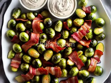 Bacon-Wrapped Brussels Sprouts with Creamy Lemon Dip