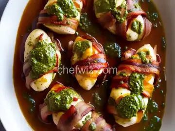 Bacon Wrapped Pesto Chicken