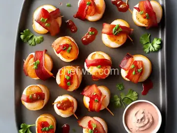 Bacon Wrapped Scallops with Spicy Mayo
