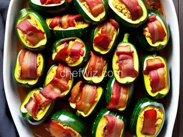Bacon Wrapped Stuffed Zucchini