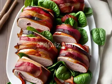 Bacon Wrapped Turkey Breast Stuffed with Spinach and Feta