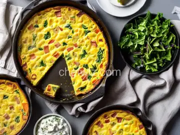 Bacon and Potato Frittata with Greens