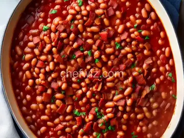 Baked Beans with Bacon and Red Onions