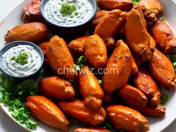 Baked Buffalo Wings With Blue Cheese-Yogurt Dip