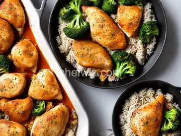 Baked Chicken, Broccoli, and Rice