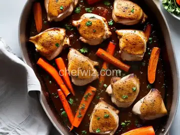 Baked Chicken Thighs with Charred Carrots