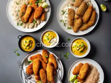 Baked Coconut Chicken Fingers with Passion Fruit Sauce