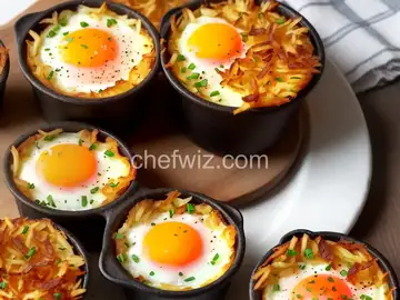 Baked Eggs in Hash Brown Cups