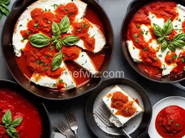 Baked Goat Cheese with Tomato Sauce