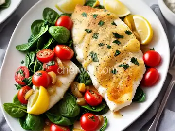 Baked Haddock with Spinach and Tomatoes