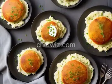 Baked Ham & Chive Mashed Potato Cakes