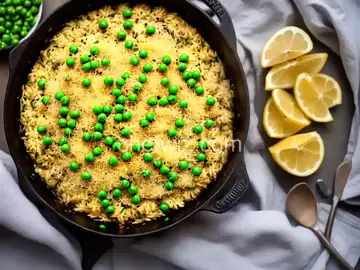 Baked Risotto with Lemon, Peas & Parmesan