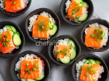 Baked Salmon Sushi Cups