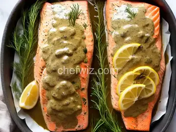 Baked Salmon with Mustard-Dill Sauce