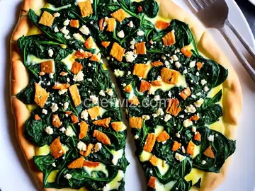 Baked Spinach florentine flatbread