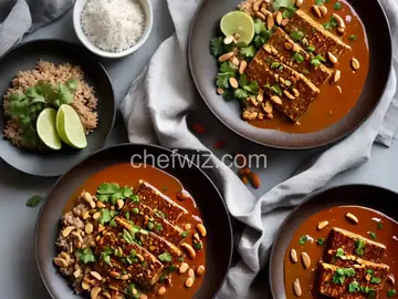 Baked Tempeh With Peanut Sauce