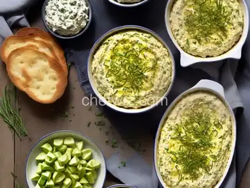 Baked Three-Cheese Onion Dip With Chive and Peperoncini