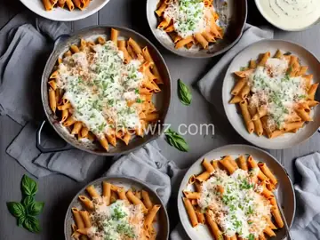 Baked Ziti With Two Mozzarellas and Parmesan Cream Sauce Recipe