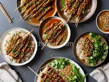Balinese Pork Satay (Sate Babi) With Sweet Soy Glaze and Peanut Sauce Recipe