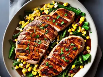 Balsamic Chicken with Corn and Swiss Chard