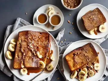 Banana Baked French Toast with Peanut Butter Drizzle