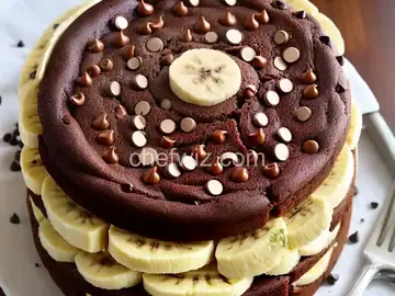 Banana-Chocolate Chip Cake With Peanut Butter Frosting