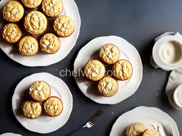 Banana Muffins with Mascarpone Cream Frosting
