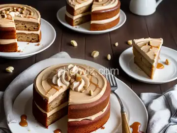 Banana-Nut Cake with Caramel Icing