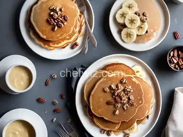 Banana and Pecan Pancakes with Maple Butter