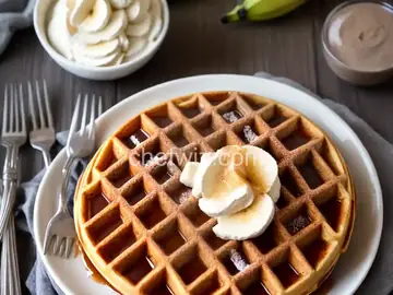 Bananas Foster Belgian Waffles