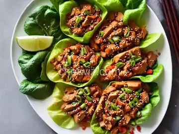 Barbecued Chinese Chicken Lettuce Wraps