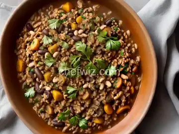 Barley and Mushrooms with Beans