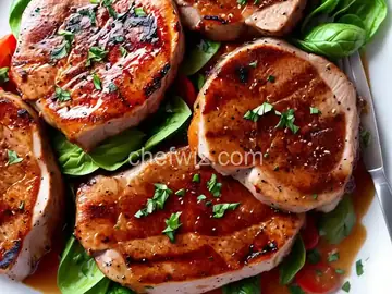 Basil Garlic Grilled Pork Chops
