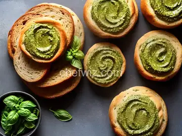 Basil Pesto Bread Rounds