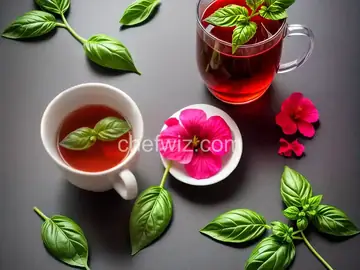 Basil Tea with Hibiscus