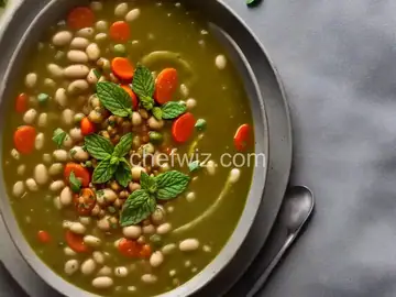 Beans and Green Soup With Salted Yogurt and Sizzled Mint