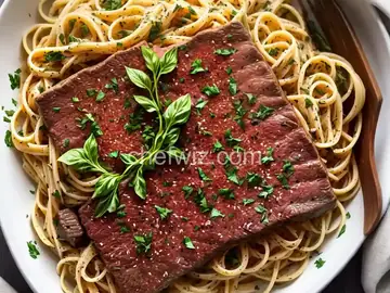 Beef Parmesan with Garlic Pasta