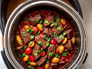 Beef Stifado in the Slow Cooker