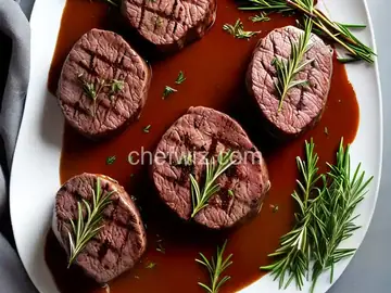 Beef Tenderloin Steaks with Port-Rosemary Sauce