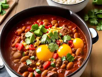 Beef and Bean Chili with Toppings Bar