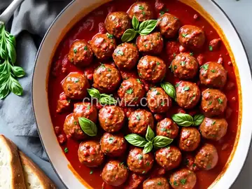 Beef and Mortadella Meatballs in Tomato Sauce