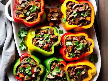 Beef and Mushroom Stuffed Peppers