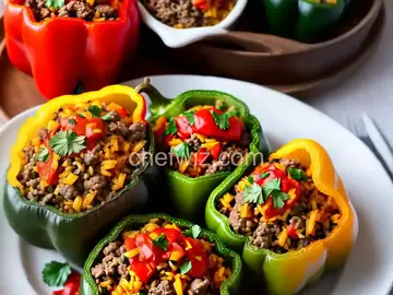 Beef and Rice Stuffed Bell Peppers