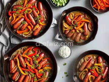 Beer-Basted German Sausages With Quick-Pickled Peppers and Onions Recipe