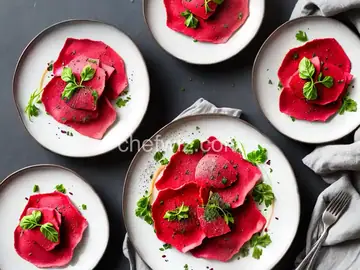 Beet Ravioli with Poppy Seed Butter
