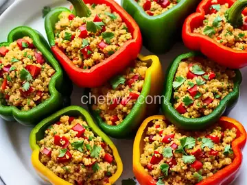 Bell Peppers Stuffed with Mexican Cauliflower Rice