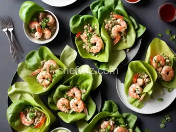 Bibb Lettuce and Shrimp Wraps