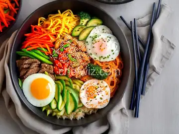 Bibimbap (Korean Rice With Mixed Vegetables)