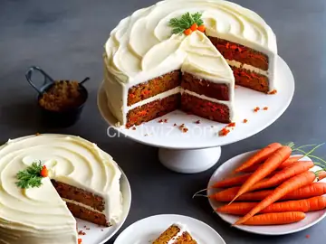 "Birthday" Carrot Cake with Cream Cheese Frosting and Cointreau Carrots